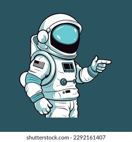 Astronaut waving peace hand cartoon vector icon illustration Science and technology icons isolated