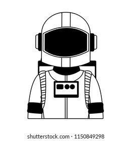 Astronaut wear equiment in black and white