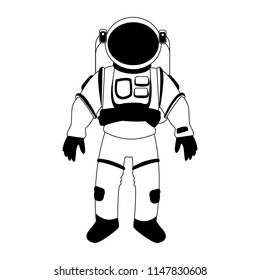 Astronaut wear profile in black and white