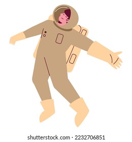 astronaut wearing beige suit character