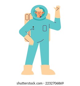 astronaut wearing blue suit character