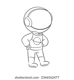Astronaut wearing a green jacket for coloring