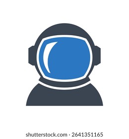 Astronaut wearing a space helmet icon
