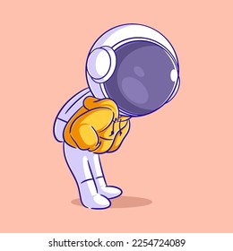 Astronaut wearing a yellow jacket