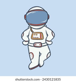 astronaut in a white space suit with helmet and control panel