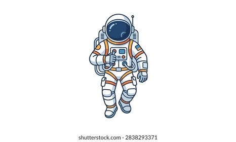 Astronaut in white spacesuit standing