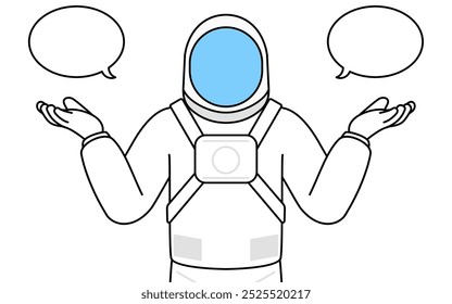 Astronaut mit Auslöschung und Vergleich, Vektorgrafik