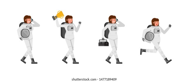 Astronaut woman vector character design