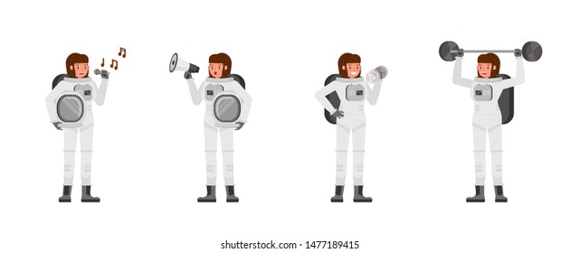 Astronaut woman vector character design