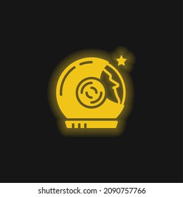 Astronaut yellow glowing neon icon