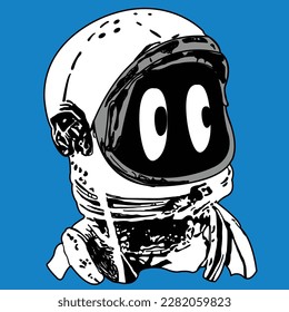 ASTRONAUT AND YOU ONLY SEE HIS EYES
