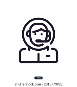 astronaut_2 icon. Space icons. Space Related Vector Line Icons. Contains such Icons as Observatory, Planet Earth, Alien, and more. eps10