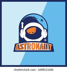 astronaute logo for gamers with blue background