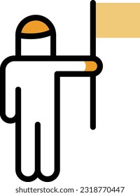 astronautischer Mann, Vektorgrafik auf transparentem Hintergrund. Hochwertige Symbole. Zeilenfarbige Vektorsymbole für Konzept und Grafikdesign.
