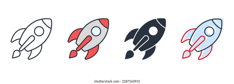 Astronautiksymbol Symbol, Vektorgrafik. Raketensymbol-Vorlage für Grafik- und Webdesign-Sammlung
