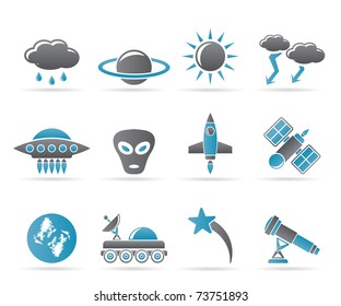 Astronautics and Space and univerce Icons - Vector Icon Set