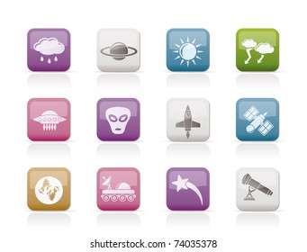 Astronautics and Space and univerce Icons - Vector Icon Set