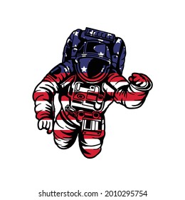 astronauts with American flag,astronauts USA