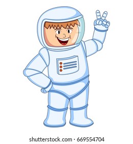 Astronauts cartoon vector illustration