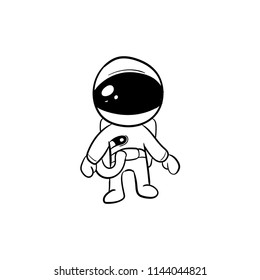 astronauts cute doodle icon vector