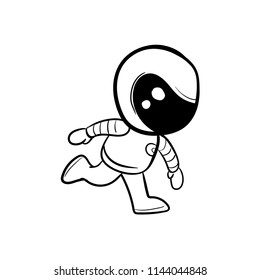 astronauts cute doodle icon vector