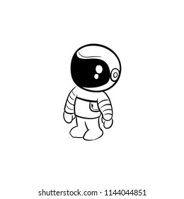 astronauts cute doodle icon vector