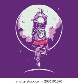 astronauts dancing art cartoon wallpaper design