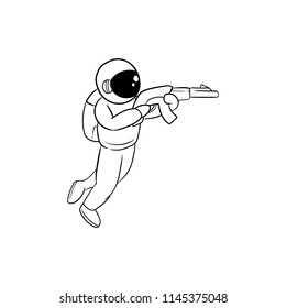 astronauts  doodle icon vector 