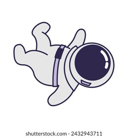 Astronauts floating in space. space astronomy cartoon style