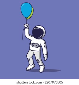 
astronauts fly using concept cartoon balloons, cute. vector illustration. suitable as stickers, wallpapers, or t-shirt designs.etc