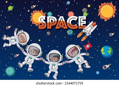 Astronauten, die in der Weltraumgrafik fliegen