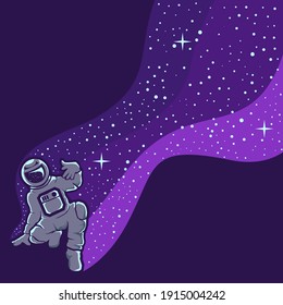 Astronauts having fun illustration logo design