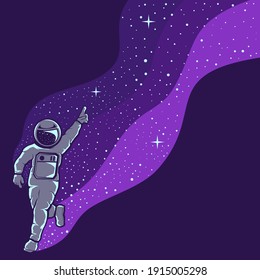 Astronauts having fun illustration logo design