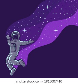 Astronauts having fun illustration logo design