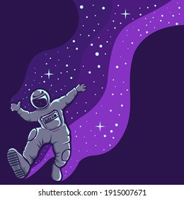 Astronauts having fun illustration logo design