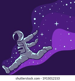 Astronauts having fun illustration logo design