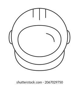 Astronauts helmet hat Armor Diving suit Vector. Black and white. White background. Line drawing.