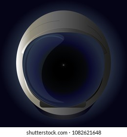 The astronaut's helmet reflects a ghost star.