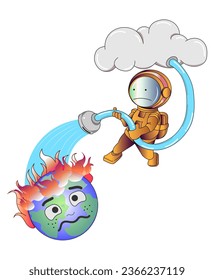 astronauts help global warming cartoon