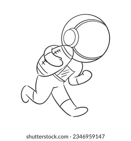 Astronauts are in high spirits playing rugby for coloring