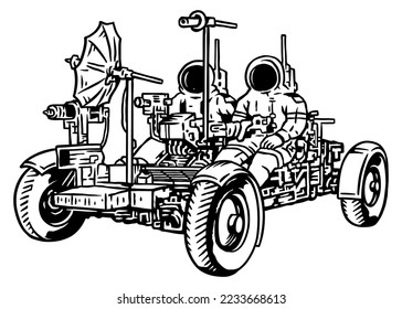 Astronauts on the lunar rover