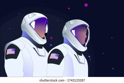 astronauts onboard the spacecraft explore space