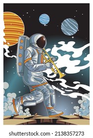 astronauts playing music in space