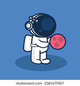 astronauts are playing with planets