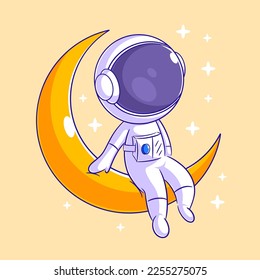 Astronauts are sitting relaxed on the moon