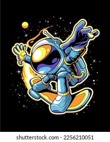 "Astronauts skateboarding" vector illustration design.
The design is suitable for use on t-shirts and posters.