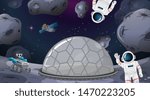 Astronauts in space camp illustration