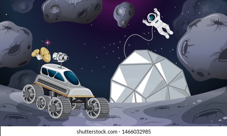 Astronauts in space camp illustration