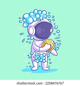 Astronauts are taking a shower to get clean