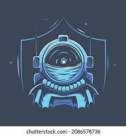 astronauts using masks cartoon art